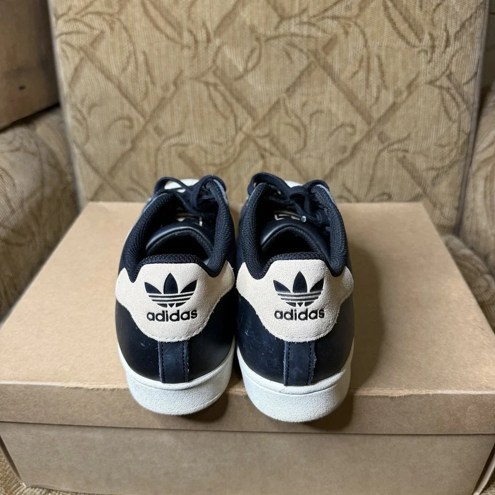 adidas Superstar Black/White Leopard Leather Sneakers IF7616 Women's Size 9